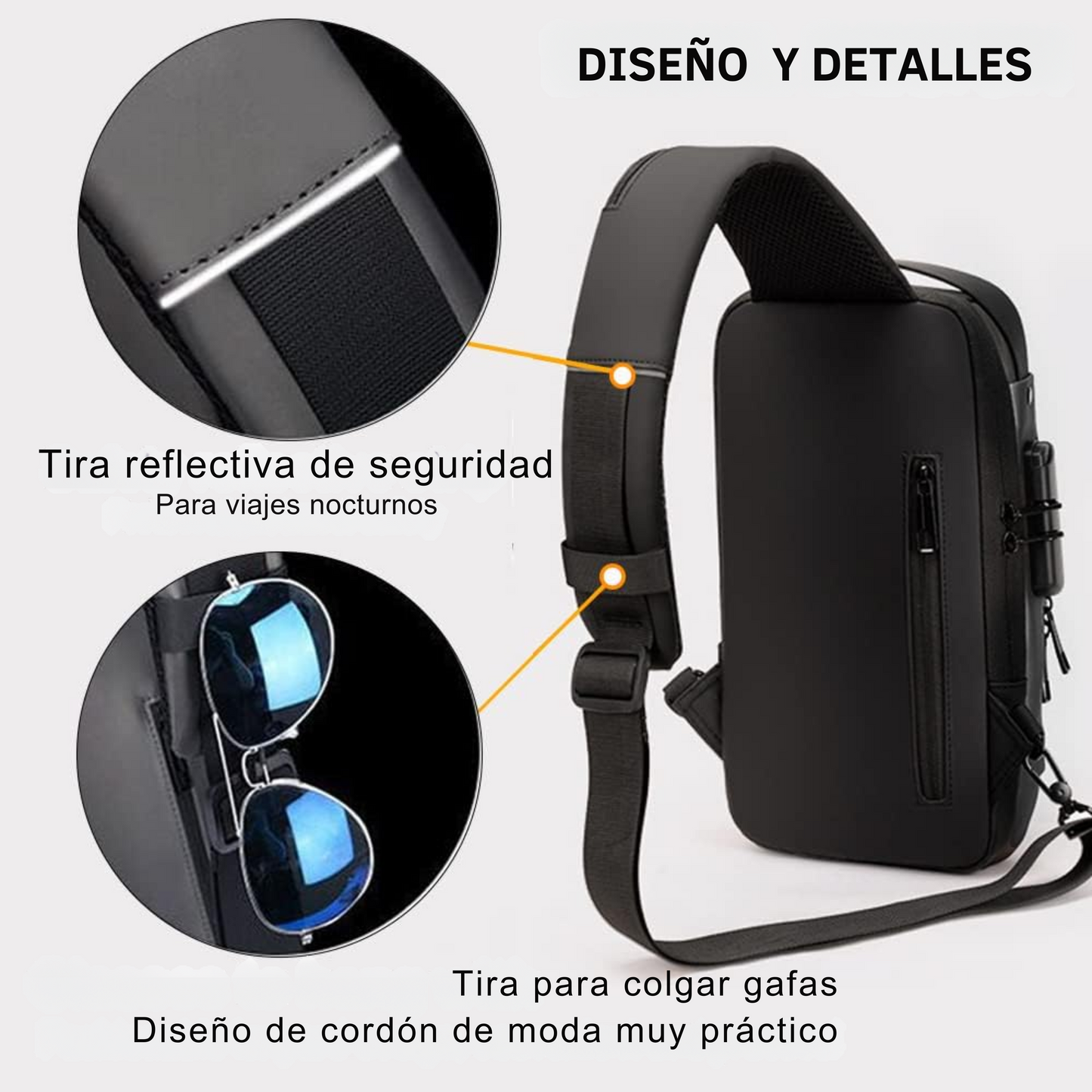 Mochila Canguro Anti robo T500 Doble Pulso